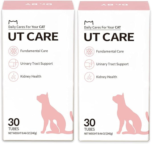 Dr.by UT Care Cat UTI Kidney Support Urinary Supplement Cranberry Treatment for Cats Renal Health with Pacran, Quercetin, Taurine lickable Formula Individually Packaged (2 Packs)