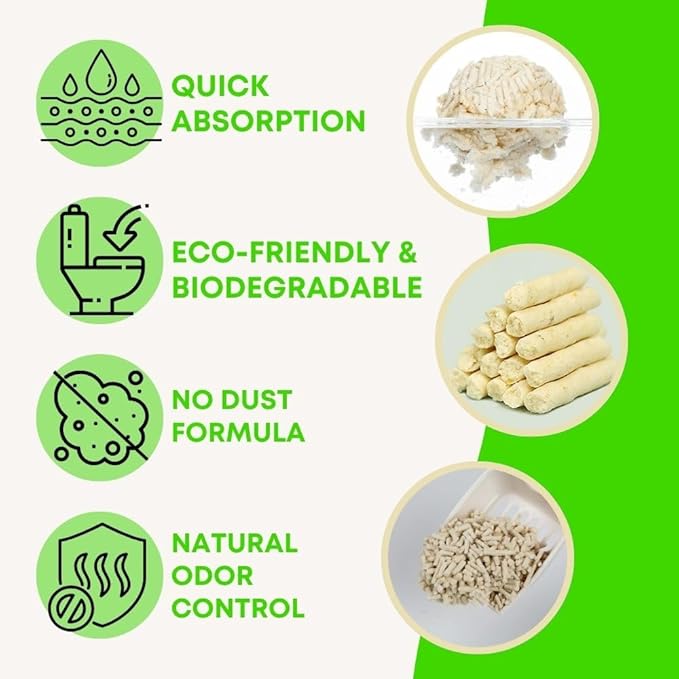 Gatitos Tofu Cat Litter Climping Quickly, Natural Material, Dissolves in Water and can be Flushed Down The Toilet, Vacuum Packing(Original Flavor| Pack*1)