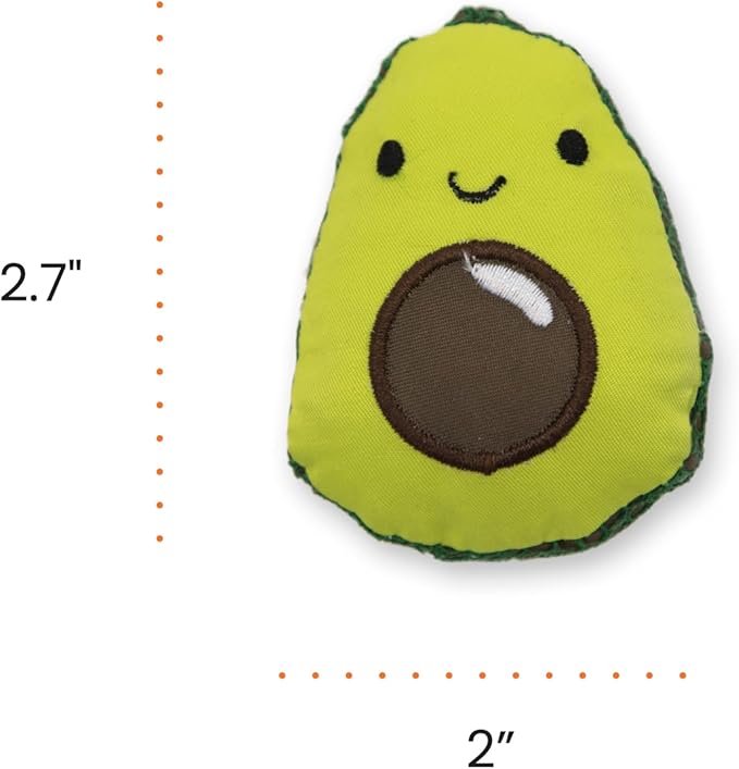 Catstages Lil' Avocato Cat Toy, Interactive Plush Avocado with Catnip, Kicker & Chew Toy for Indoor Cats, Encourages Active Play, Mental Stimulation, Dental Health, and Solo Fun, Green