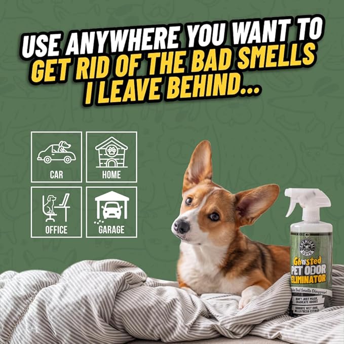Ghosted Pet Odor Eliminator, Refresh Your Home, Car, Office, & More, from Chemical Guys (32 Fl Oz) - Fresh Citrus Scent - PCS10232