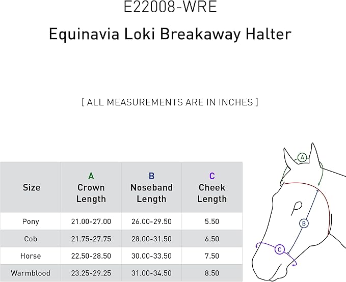 Equinavia Loki Adjustable Breakaway Horse Halter - Wine Red - Cob