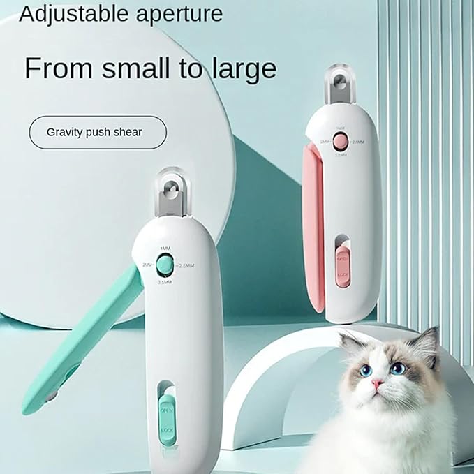 Celery Pets Nail Clippers, Adjustable Claw Clippers for Cats, Round-Hole Trimmer with Dust Storage, Safe Pet Claw Clipper Grooming Tool, Adjustable Nail Cutter for Small Large Cat/Dog (Pink+Blue)