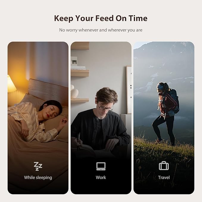 Automatic Cat Feeder, 3L Timed Pet Dry Food Dispenser with Clog-Free Design, Auto Feeder for Cats, 1-6 Meals Per Day,with Stainless Steel