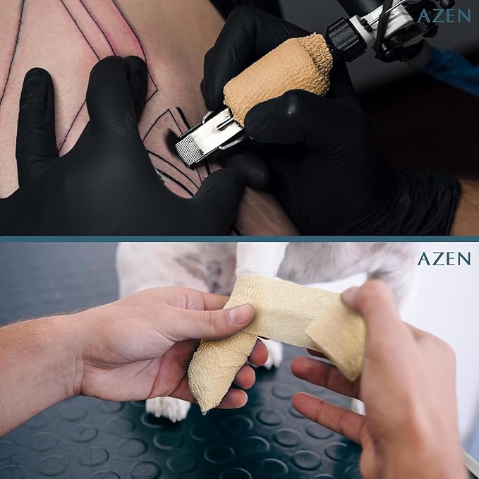 AZEN 120 Pack Self Adhesive Bandage Wrap, 2" X 5 Yards Elastic Cohesive Bandage Wrap, Skin Color Athletic Tape, Vet Wrap, Ankle Tape