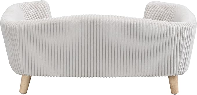 Christopher Knight Home Elroy Orthopedic Dog Bed, Elevated Dog Sofa Bed for Small Dog, Supportive Foam Pet Couch Bed with Wooden Legs, Modern Pet Sofa Bed, Light Beige