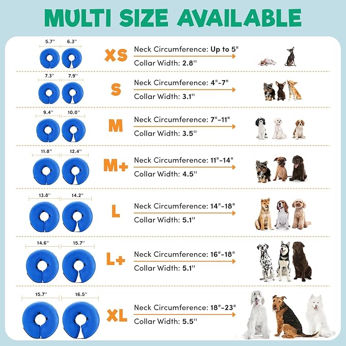 BENCMATE Inflatable Dog Cone Collar Alternative, Soft Dog Cone for Small Medium Large Dogs and Cats, Neck Recovery ECollar Donut Collar After Surgery (XLarge, Constellation)