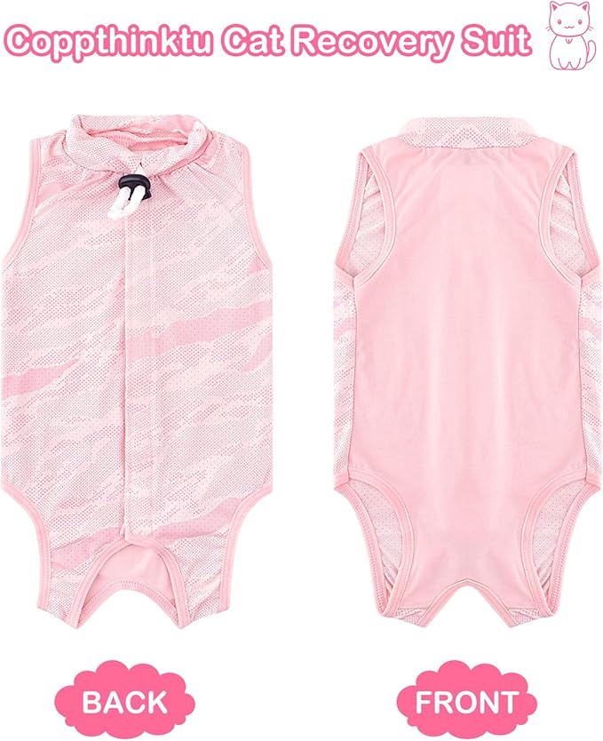 Coppthinktu Cat Recovery Suit Female - Cat Onesie After Surgery, Breathable & Soft Fabric, Adjustable & Easy to Wear, Better Than E-Collar, Easy Litter Box Access, Perfect for Post-Surgery Care