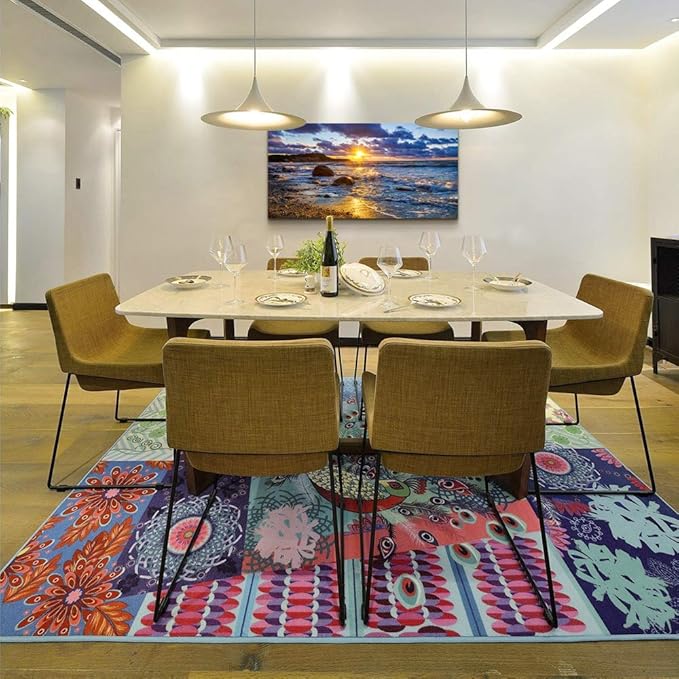 canvas wall art for living room bedroom Wall Decor blue ocean landscape painting Hang Home Decoration office bathroom kitchen sun beach sea golden Waves on the beach canvas art Prints pictures Works