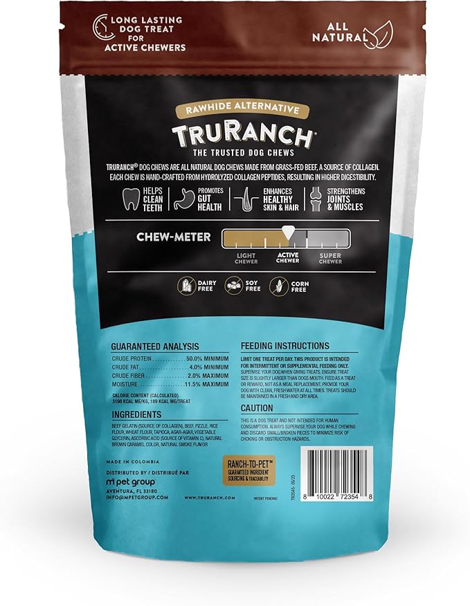 Collagen Rolls - 6" Collagen Rolls for Dogs - Long Lasting Healthy Joint Support Dog Treat - Rawhide Alternative - Skin & Coat Health - Made with Real Bully, 1 Bag, 4 Count