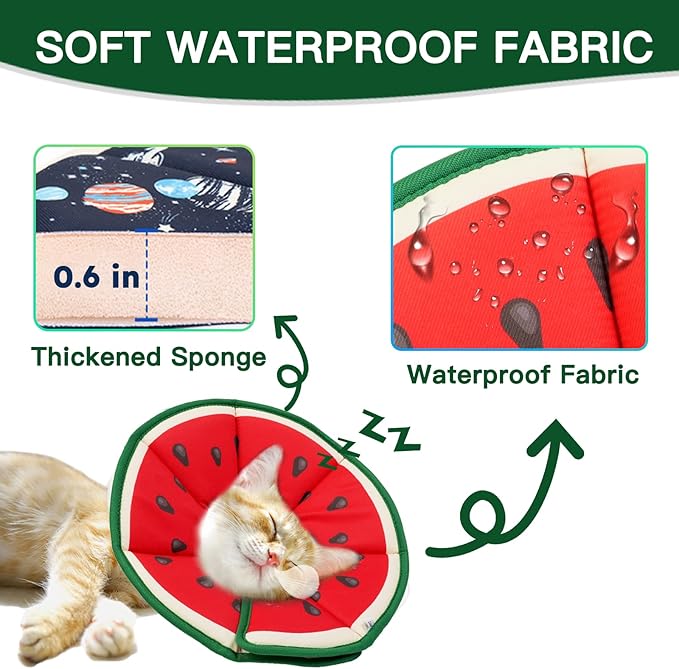 Cat Cone Collar Soft, Waterproof Cat Recovery Collar After Surgery, Adjustable Pet Donut Collar, Safety Elizabethan Collar to Prevent Licking Wounds for Kittens, Pet Cone Alternative