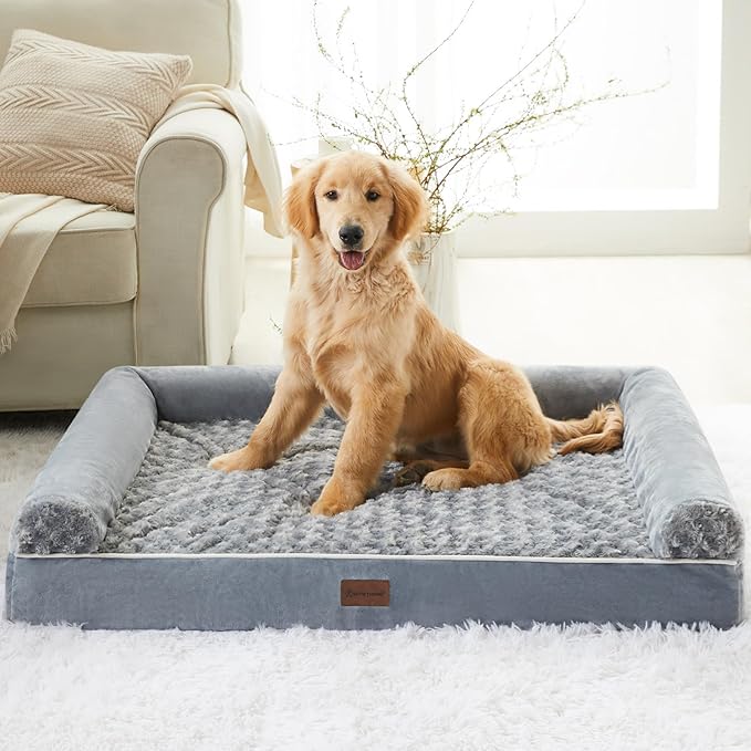 BFPETHOME Dog Beds for Large Dogs, Orthopedic Dog Bed for Medium Large Dogs,Big Waterproof Couch Pet Bed with Removable Washable Cover
