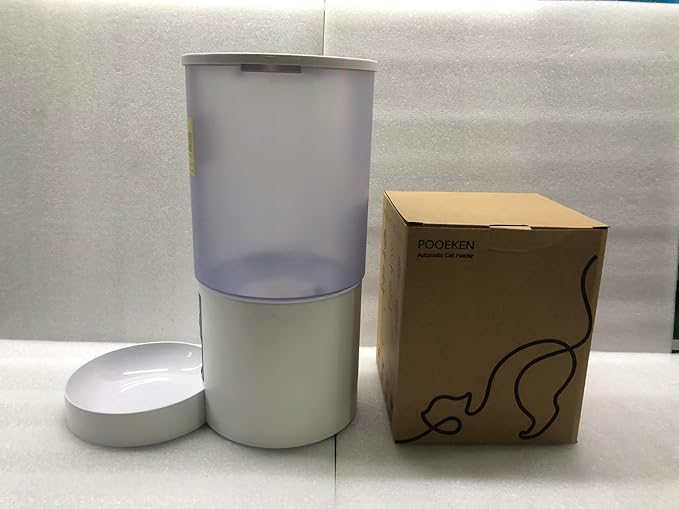 Automatic Cat Feeder Food Dispenser: 6L Timed Small Dog Dry Food Dispenser with 10s Voice - Distributeur Nourriture Chat Hund Programmable - Auto Pet Feeder with 1-6 Meals White