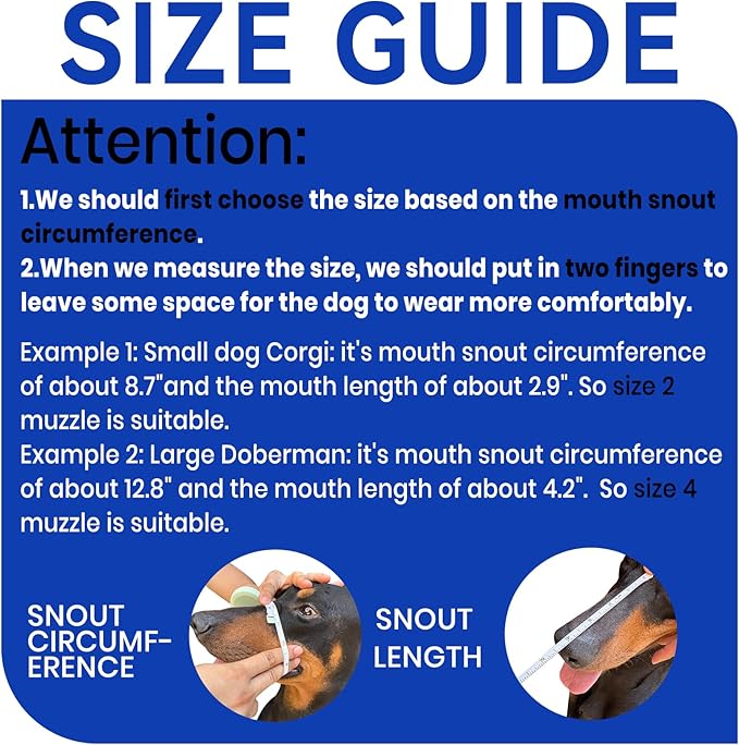 Dog Muzzle, Basket Muzzle for Small Medium Large Dogs, Anti-Biting and Chewing, Lightweight & Sturdy Cage Design, Allows Panting & Drinking, Ideal for Grooming & Training(Blue Size S)