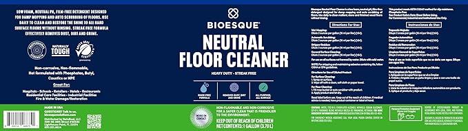 Bioesque Neutral Floor Cleaner, 1 Gallon (Pack of 1)