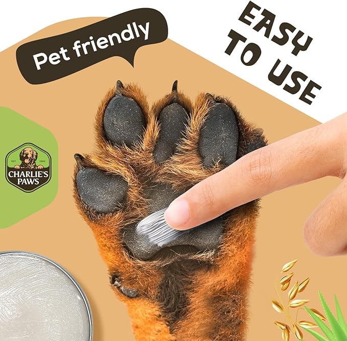 CHARLIE'S PAWS Paw Balm for Dog and Cat Paw Pad Balm Dog Nose Balm Cat Butter Paw Moisturizer Protect Dry Cracked Paw Foot Paw Elbows with 100% Natural Oil 3.5 Oz (Aloe & Vanilla)