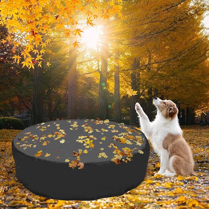 39.5 inch Foldable Dog Pet Bath Pool Cover, Portable Round Collapsible Pool Cover with Oxford Cloth Material and Drawstring Design for Dog Pet Pool, Waterproof and Dustproof (Black)