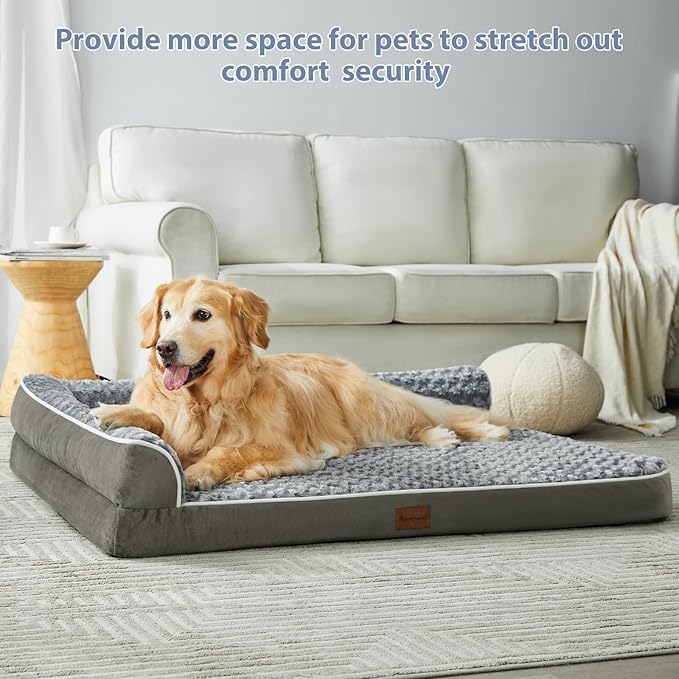 BFPETHOME Orthopedic Dog Beds for Large Dogs-Waterproof Sofa Dog Bed with Removable Washable Cover, Large Pet Bed with Waterproof Lining and Nonskid Bottom, Pet Bed for Dogs