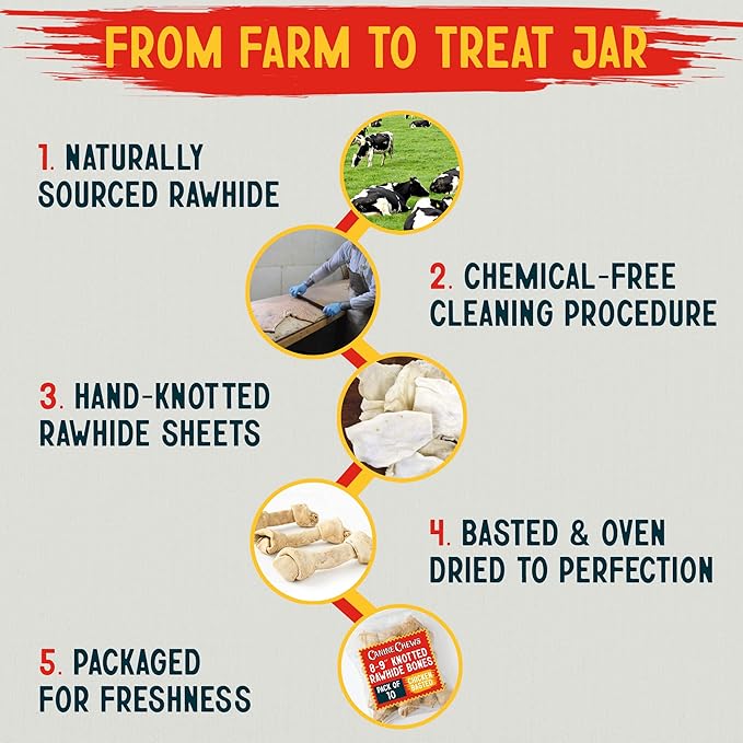 Canine Chews 8-9" XL Extra Large Rawhide Bone for Large Dogs Aggressive Chewers Savory Flavored 10 Pack (Chicken Flavor)