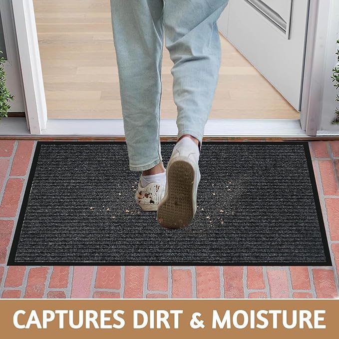 Durable Indoor Outdoor Door Mats for Entryway, Heavy Duty Front Door Mat, 72" x 36" Low Profile Welcome Mats for Entry, Stain and Fade Resistant Indoor Outdoor Entrance Mat