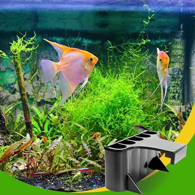 Aquarium Plant Holder with 5 Hole, Plastic Aquatic Plant Pot, Aquarium Planter Cups for Aquarium Plants Live, Aquarium Decor for Fish Tank Live Plants, 1.5inch