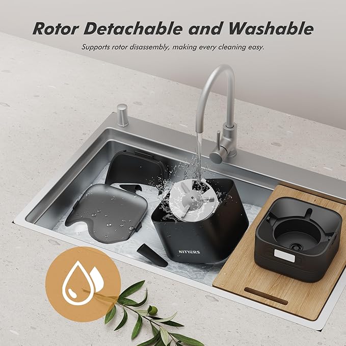 Automatic Cat Feeder - Nityers 4L Timed Cat Dry Food Dispenser, Programmable Portion Size,1-6 Meals Per Day, Dual Power Supply, Detachable Washable, Auto Pet Feeder for Cats and Small Dogs