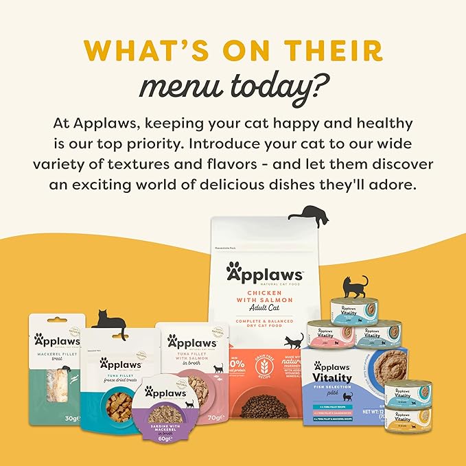 Applaws Vitality Wet Cat Food Paté, Natural Canned Cat Food, Wet Food for Cats with Added Vitamins and Minerals, Grain Free, Carrageenan Free, Chicken Breast Recipe (24 Count, 2.47 oz Cans)