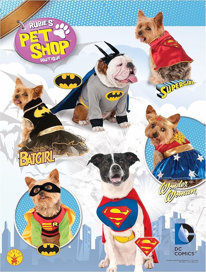 DC Comics: Wonder Woman Pet Costume for For Dogs or Cats by Rubies, Large