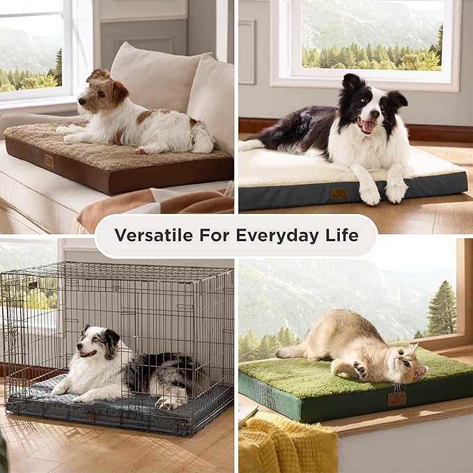 Bedsure Dog Bed for Small Dogs - Orthopedic Flat Puppy Beds with Removable Washable Cover, Egg Crate Foam Pet Mat, Suitable for Pet Up to 20 lbs