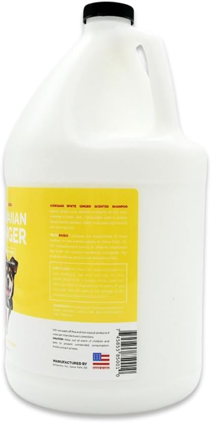 Bark2Basics Hawaiian White Ginger Dog Shampoo, 1 Gallon - Unique Herbal Blend, Natural Ingredients, Hawaiian White Ginger Scented, Cleans and Delivers Nutrients, Dilutes 16 to 1