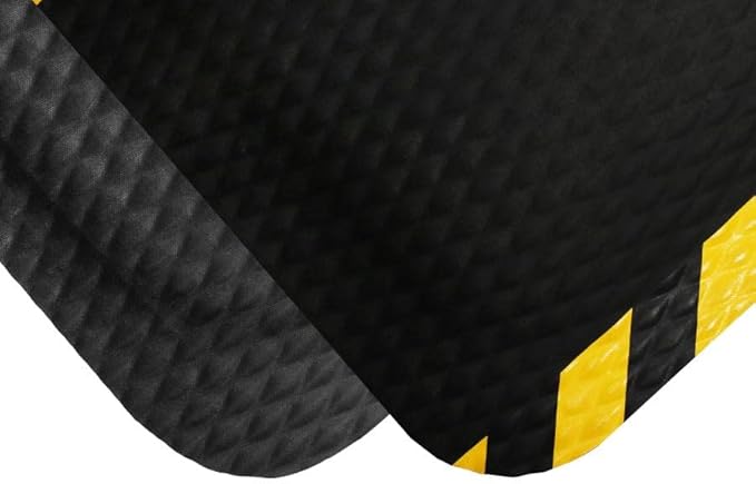 American Floor Mats Hog Heaven Premium 7/8" Black & Black Border 5' x 4' Nitrile Backed Anti-Fatigue Comfort Mat