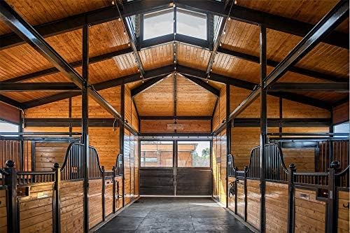 American Floor Mats - Heavy Duty Horse Stall Tiles - Thick, Durable Rubber Flooring - Solid Black, 6' x 12' Set (18 Tiles Total, 0.75" Thick) with Grip-and-Groove Pattern for Enhanced Safety