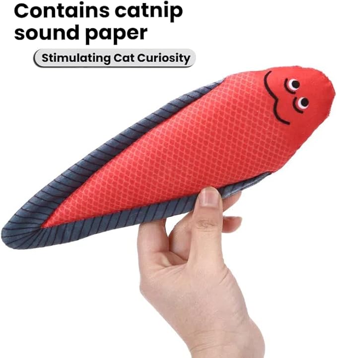 Catnip Toys 5 Pcs Set Crinkle Sound Catnip Fish, Soft and Durable, Stuffed with Natural Catnip Interactive Kitten Toy for Indoor Cat Exercise for Cats(Multi Colors)