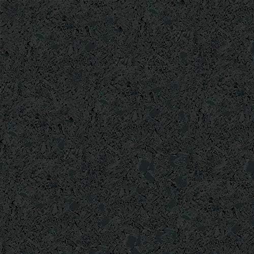 American Floor Mats 1/4in (7mm) Thick Solid Black 4' x 11' Heavy Duty Rubber Rolls, Protective Exercise Mats, Home Gym Rubber Flooring