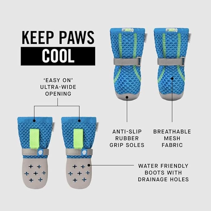 Canada Pooch Dog Boots for Hot Pavement - Dog Boots & Paw Protectors with Anti Slip Rubber | Water Friendly, Breathable Dog Shoes for Hot Days, Great for Dogs Grey - Size 6