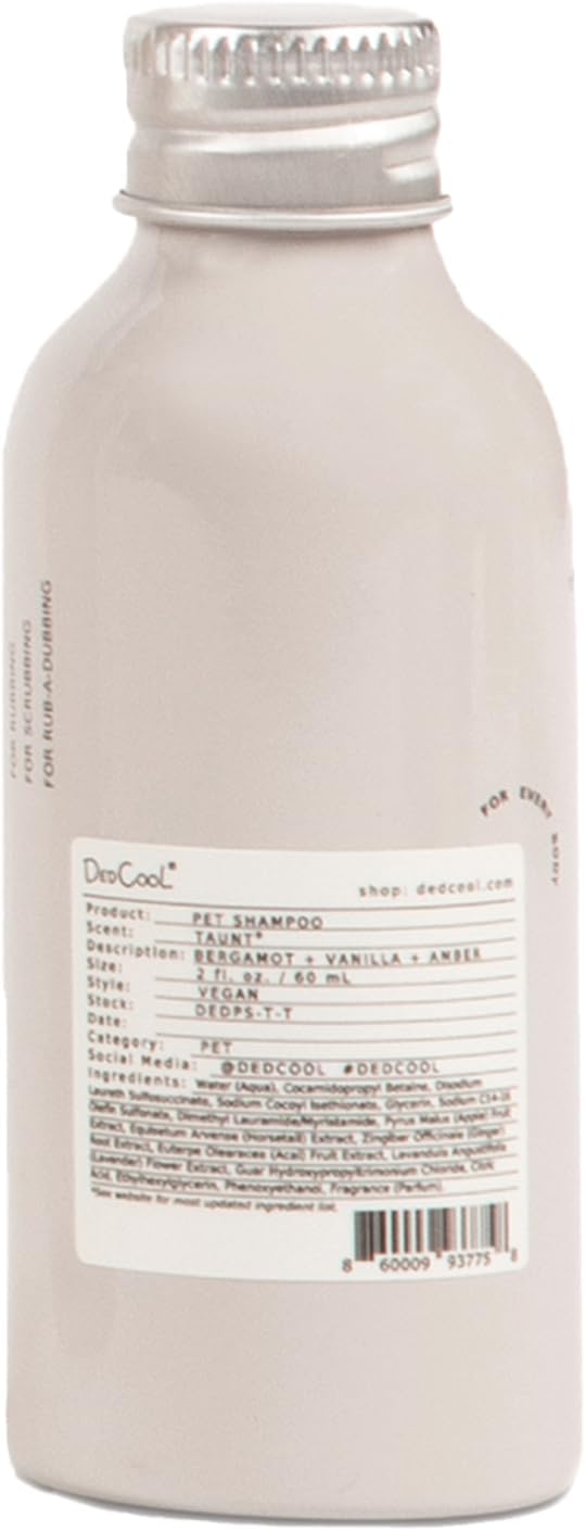 DedCool Pet Shampoo (01 Taunt, Mini 2 oz) Tear-Free, for Sensitive Skin, Hypoallergenic, Dry Skin & Itch Relief, Deodorizing Shampoo & Conditioner for Dogs & Cats, Vegan, Clean, Non-Toxic