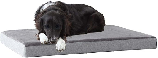 Barkbox Orthopedic Dog Bed with Memory Foam, Premium Comfort for Dogs and Puppies, Large Sized Dog Bed for Joint Relief and Restful Sleep, Durable and Easy to Clean - Grey, Large