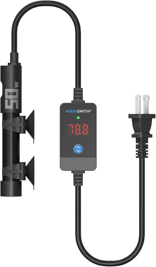 Aquarium Heater,50w/100w/150w/200w/300w/500w Submersible Fish Tank Heater,External LED Controller, with Over-Temperature Protection and Automatic Power-Off When Leaving Water for.