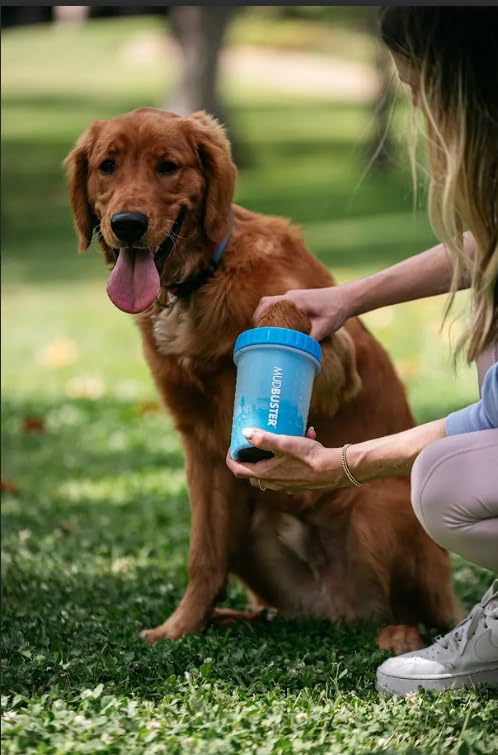 Dexas MudBuster Portable Dog Paw Cleaner, Medium, Blue - Premium Quality Pet Supplies and Accessories