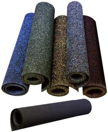 American Floor Mats 1/4in (7mm) Thick 10% Mocha 4' x 10' Heavy Duty Rubber Rolls, Protective Exercise Mats, Home Gym Rubber Flooring