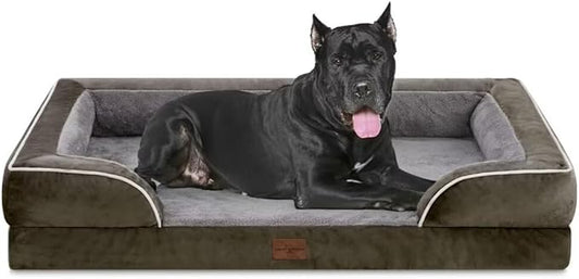 Comfort Expression XXL Orthopedic Dog Bed for Extra Large Dogs, Waterproof Orthopedic Foam Dogs Beds, Washable Dog Sofa Bed with Non-Slip Bottom & Removable Cover(XX-Large,Dark Green)