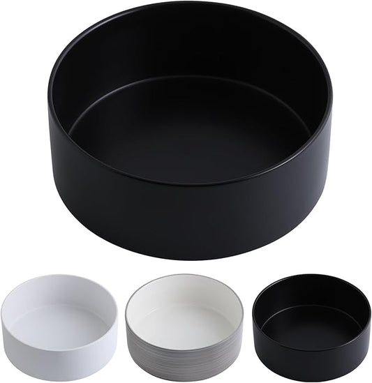 Black Dog Bowl Ceramic for Medium Large Breed,Dog Food Water Dish Heavy Weighted, Non Slip Porcelain Extra Large Big 9.4 in Pet Bowl