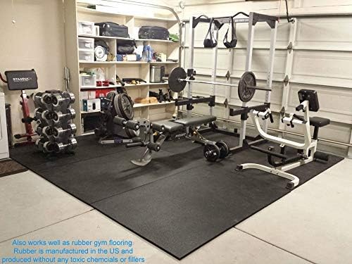 American Floor Mats - Horse/Stable Mats - Heavy Duty Stall Mats - Thick, Durable Rubber Flooring Solid Black 3/8" Thick - 4' x 10' Mat