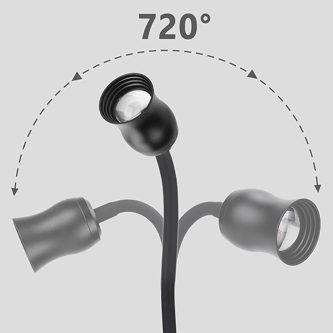 Aquarium Light Focus Light for Open Fish Tank Indoor LED Light Big Clip Lamp Adjustable Focus (White-Blue)