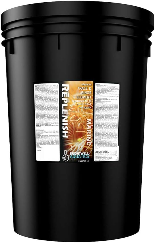 Brightwell Aquatics Rēplenish – Premium Trace & Minor Element Supplement for Marine Aquariums, Supports Healthy Fish, Corals, and Invertebrates, 20 L
