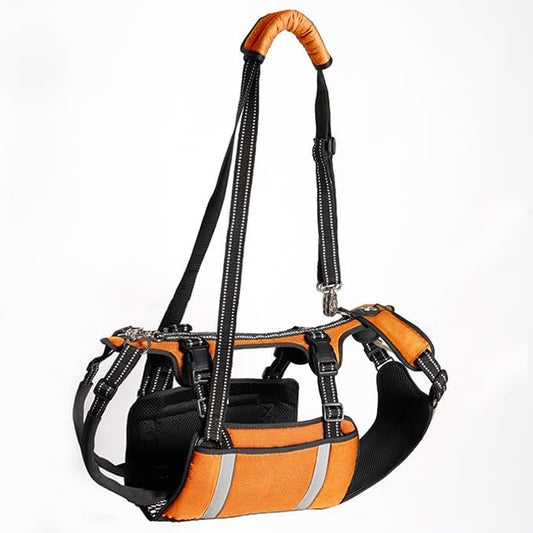 COODEO Mobility Dog Lift Harness, Emergency Carry Sling, Pet Rear Leg Support Rehabilitation Lifts Vest, Dog Carrier for Senior Dogs Joint Injuries, Arthritis (Orange, M)