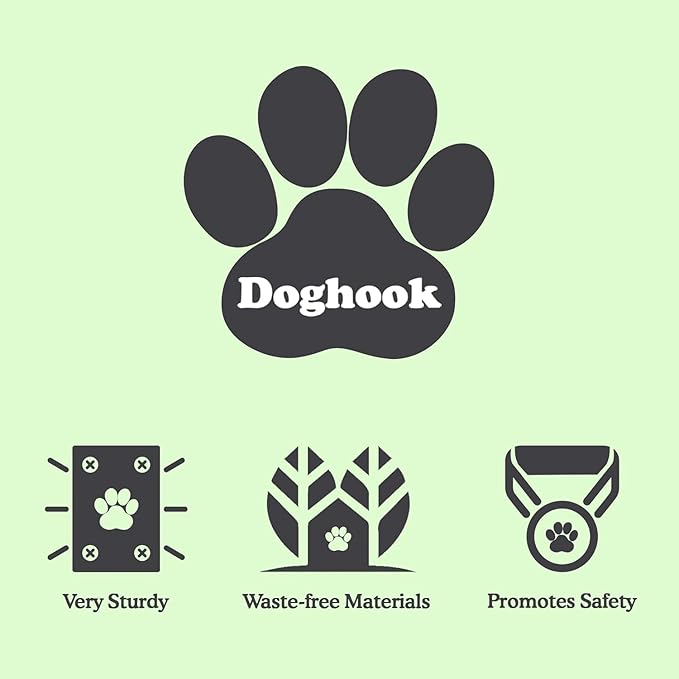 Canine Hitch- Secure Dog Leash Parking Wall Slim Hook with Clip 2 Pack - Tie Out Stainless Steel & ABS Mounting Plate for Strength - Practical Lead Management for Home & Business