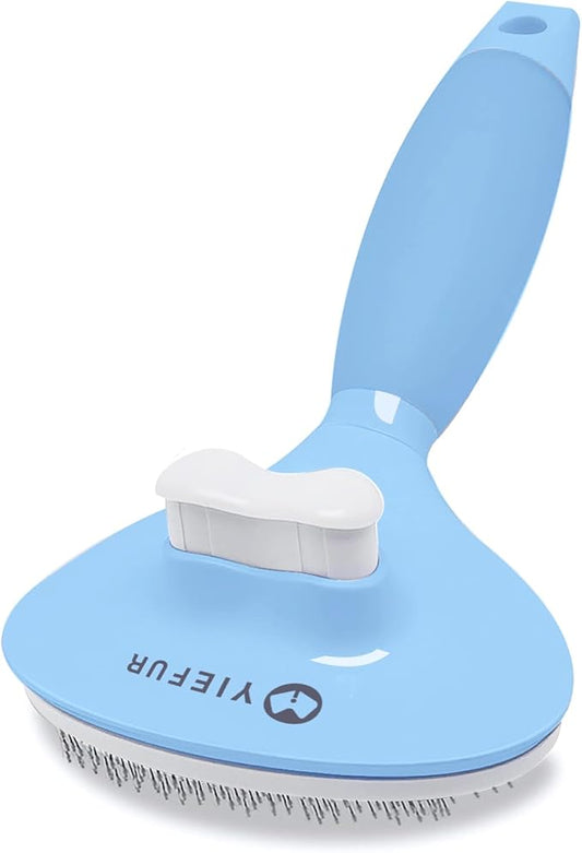 Cat Hair Brush,Cats Brushes for Shedding,Soft Silicone Self Cleaning Brush for Short and Long Haired Cats for Grooming and Shedding (Blue)