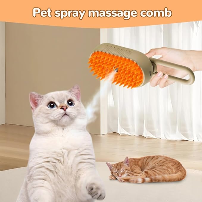 Cat Steam Brush 2025 New Pet Steam Groomer Comb, Painless Grooming Massage, 3 In 1 Water Brush for Cats Dogs (Mix)