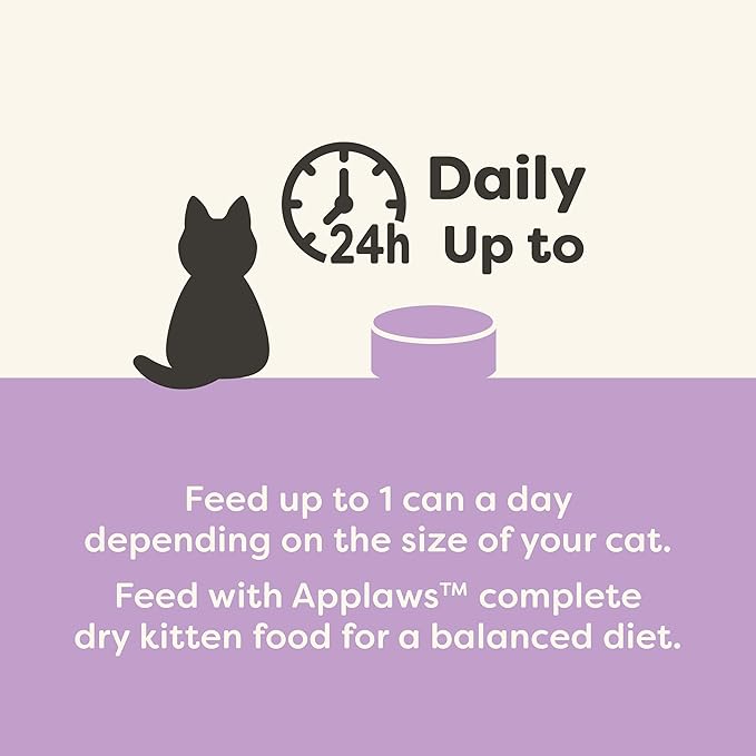 Applaws Natural Wet Kitten Food in Broth, Limited Ingredient Canned Wet Kitten Food, No Additives, Made with Natural Ingredients, Tuna Fillet in Broth (6 x 2.47oz Cans)