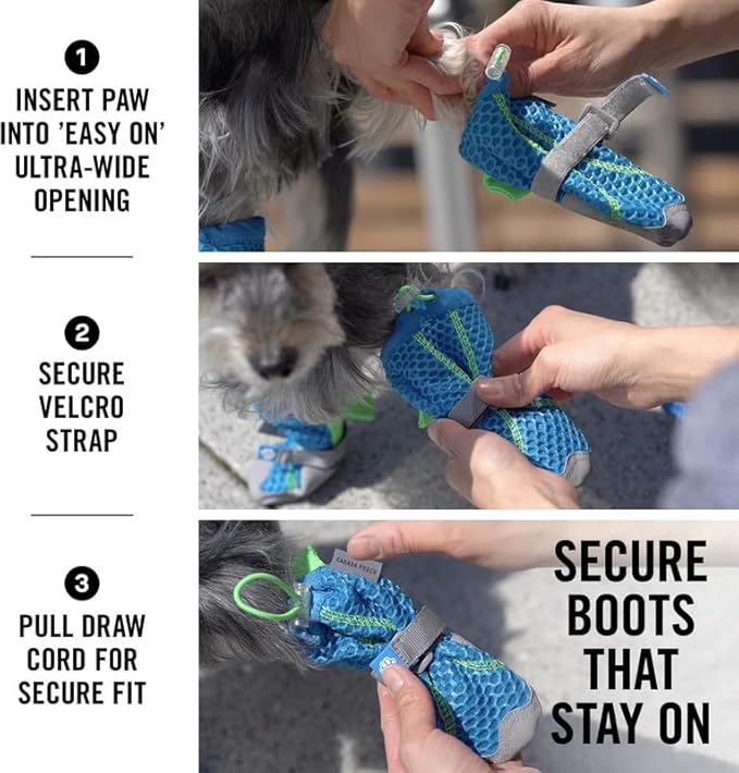 Canada Pooch Dog Boots for Hot Pavement - Dog Boots & Paw Protectors with Anti Slip Rubber | Water Friendly, Breathable Dog Shoes for Hot Days, Great for Dogs Grey - Size 2
